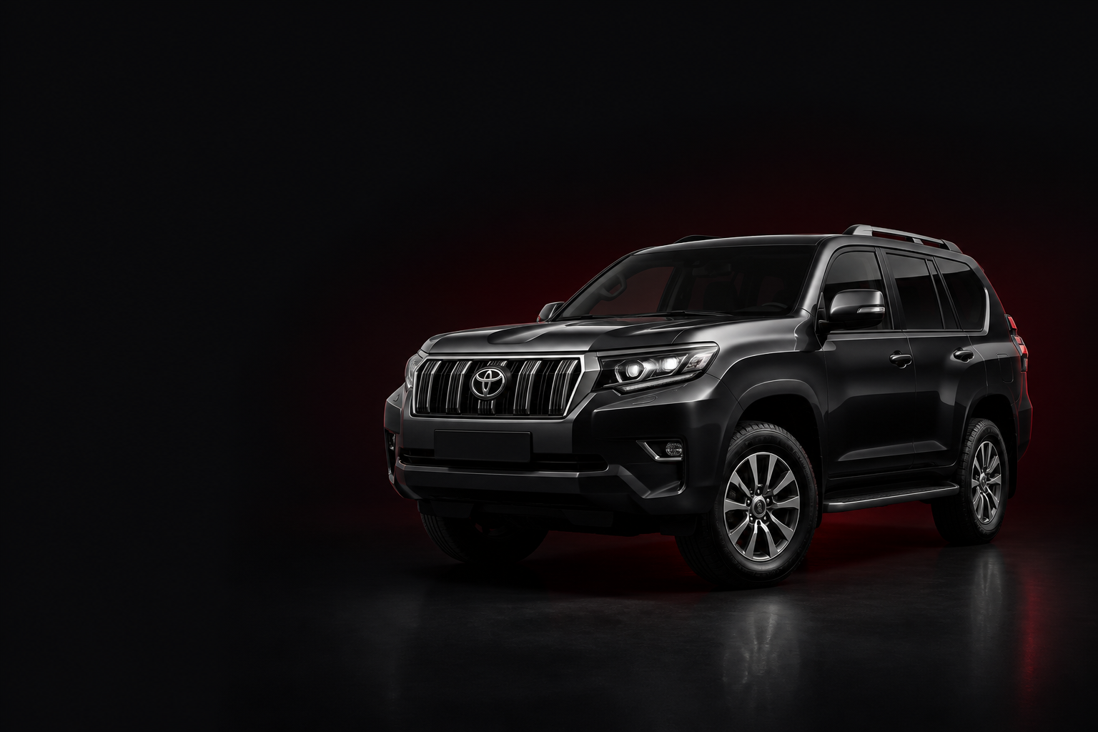 Black Toyota Prado corporate rental SUV